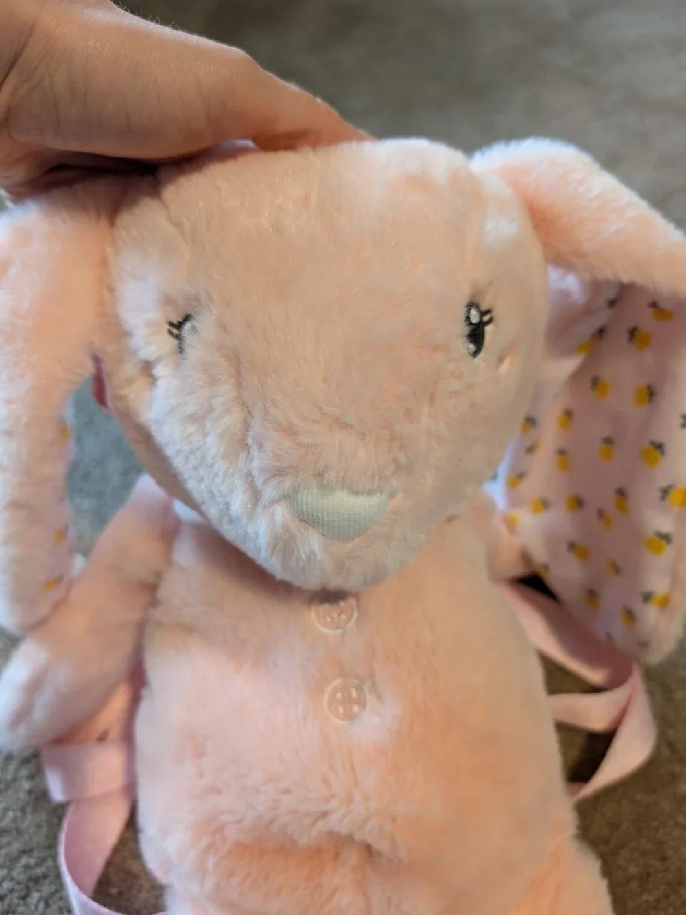 Backpack Bunny! Carried Away Stepping Stones Pink Plush Bunny